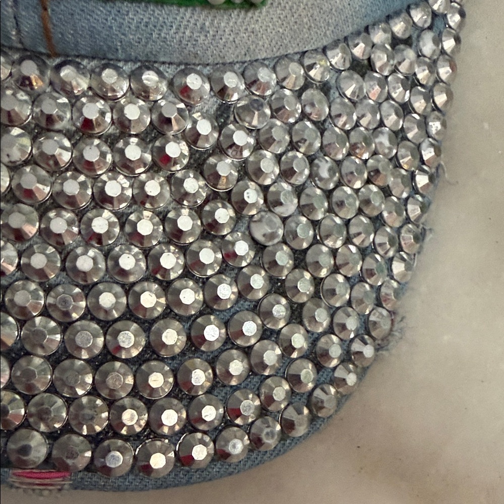 Stylish Denim Cap with Rhinestones and Jamaica ๐ฏ๐ฒ Flag Patch - Picture 8 of 13
